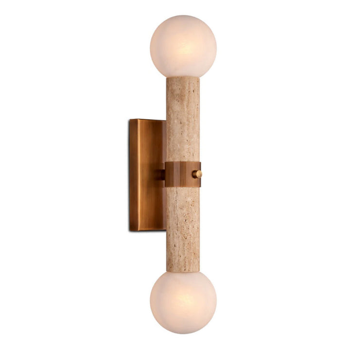 Dvaluvyh Moderne Minimaliste Travertin Métal Verre Applique Murale - Neutralighting
