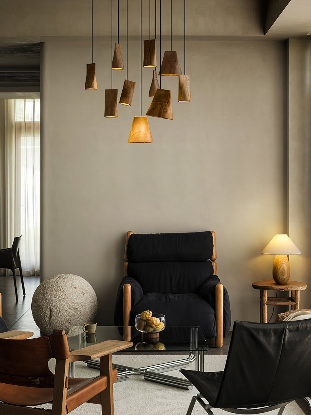 Ivarara Suspension Bois Asymétrique - Neutralighting