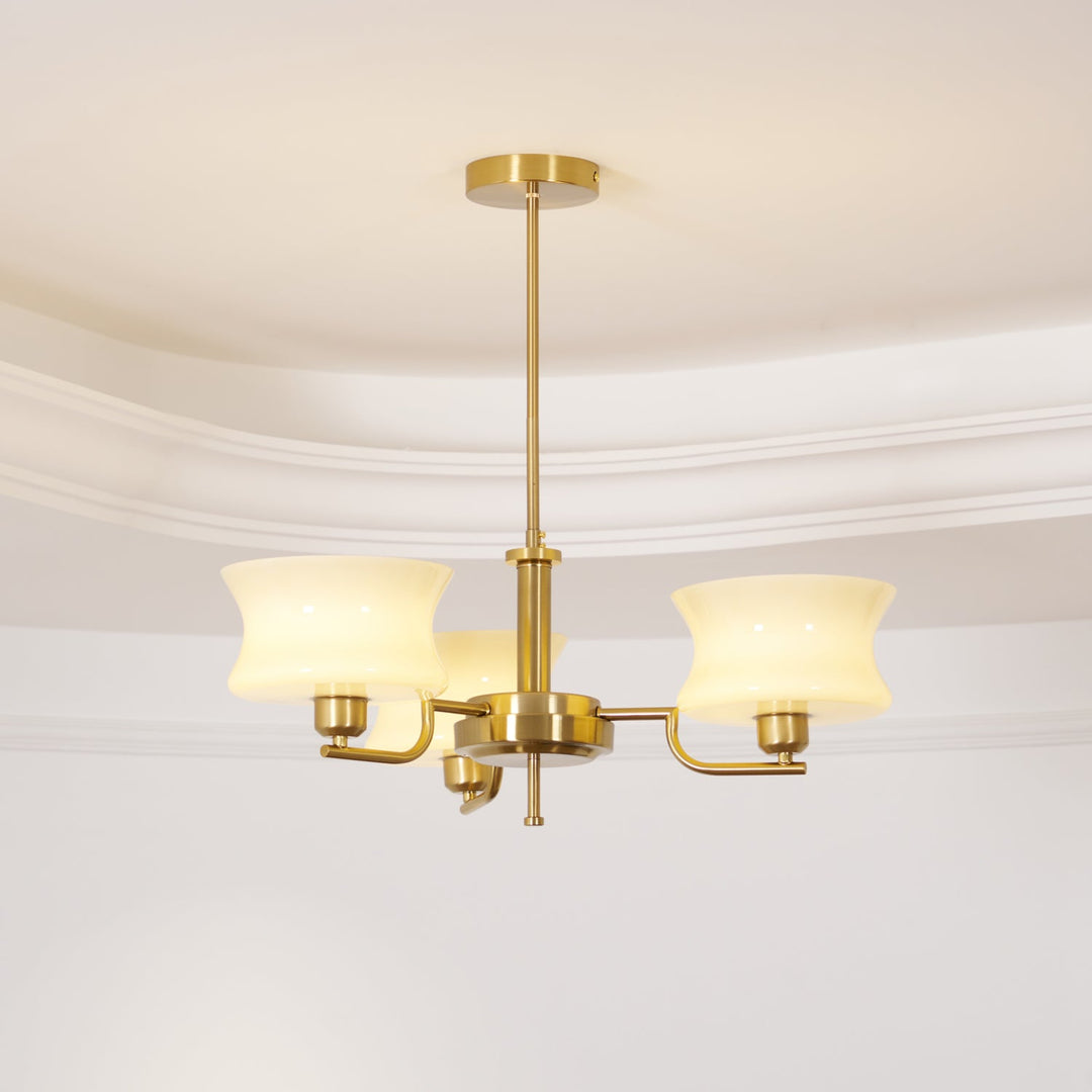 Lustra Chandelier en Verre Vintage Doré Naturel - Neutralighting