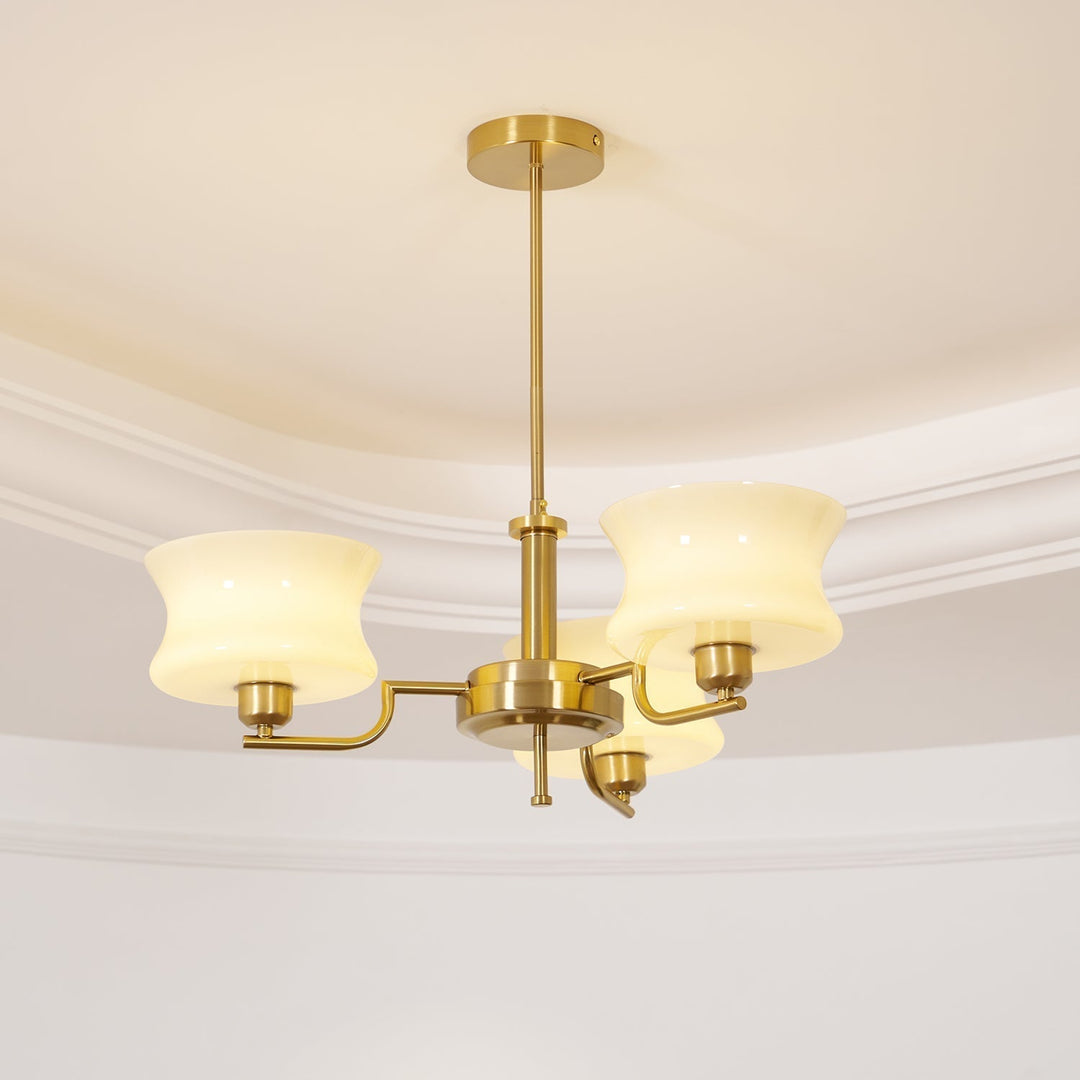 Lustra Chandelier en Verre Vintage Doré Naturel - Neutralighting