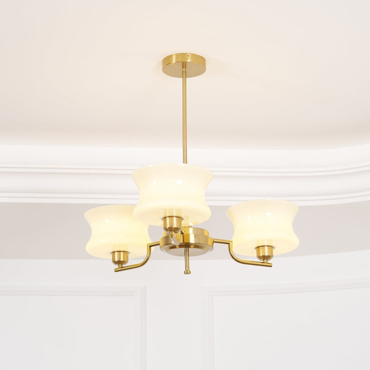 Lustra Chandelier en Verre Vintage Doré Naturel - Neutralighting