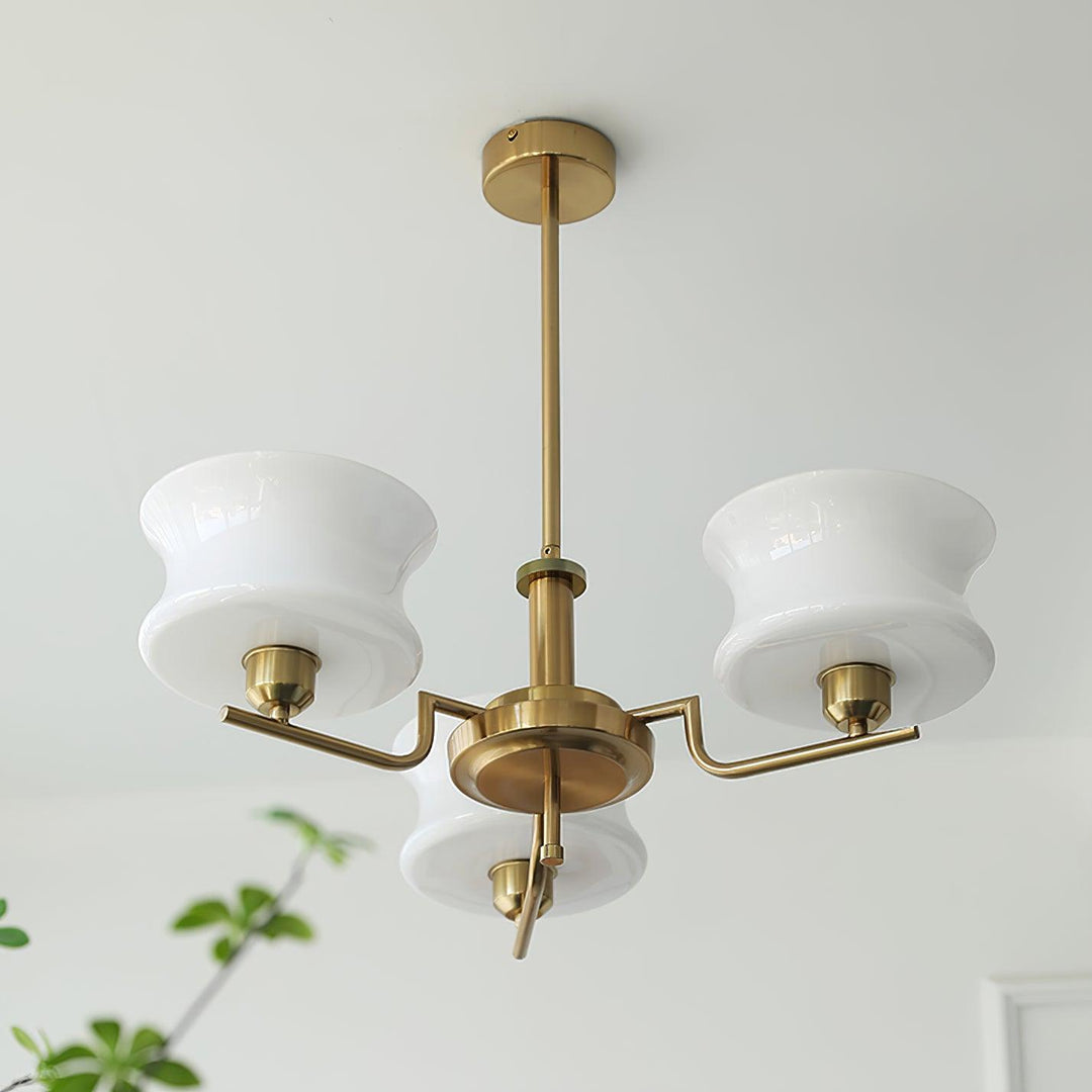 Lustra Chandelier en Verre Vintage Doré Naturel - Neutralighting
