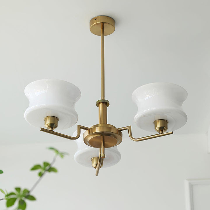 Lustra Chandelier en Verre Vintage Doré Naturel - Neutralighting
