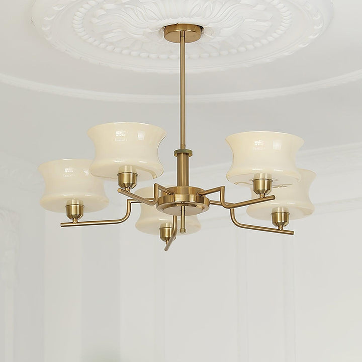 Lustra Chandelier en Verre Vintage Doré Naturel - Neutralighting