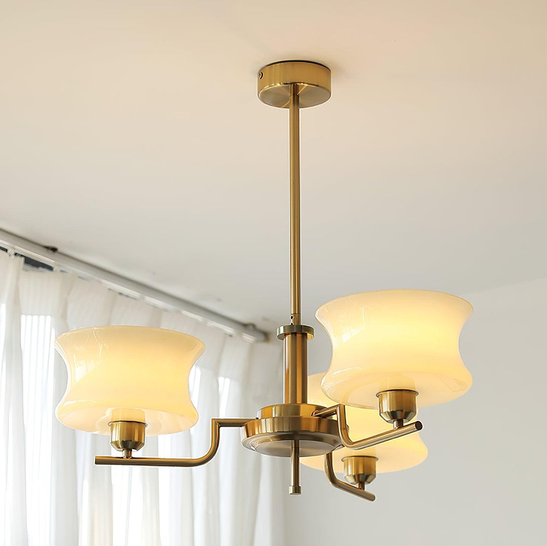 Lustra Chandelier en Verre Vintage Doré Naturel - Neutralighting