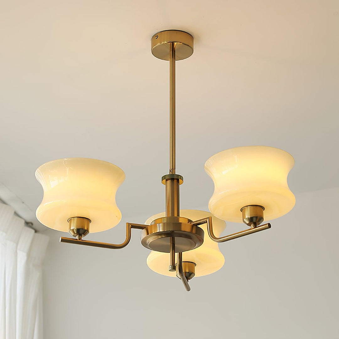 Lustra Chandelier en Verre Vintage Doré Naturel - Neutralighting