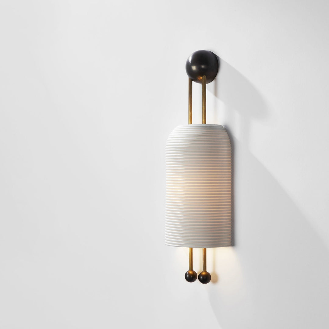 Lustra Applique Murale en Verre Opale Barres Dorées - Neutralighting