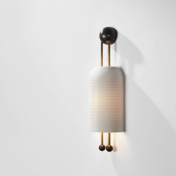 Lustra Applique Murale en Verre Opale Barres Dorées - Neutralighting