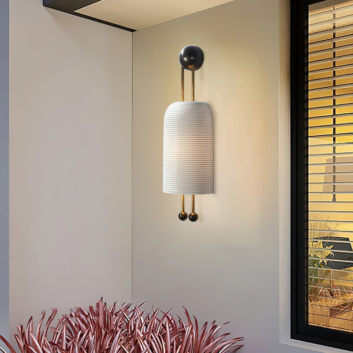 Lustra Applique Murale en Verre Opale Barres Dorées - Neutralighting