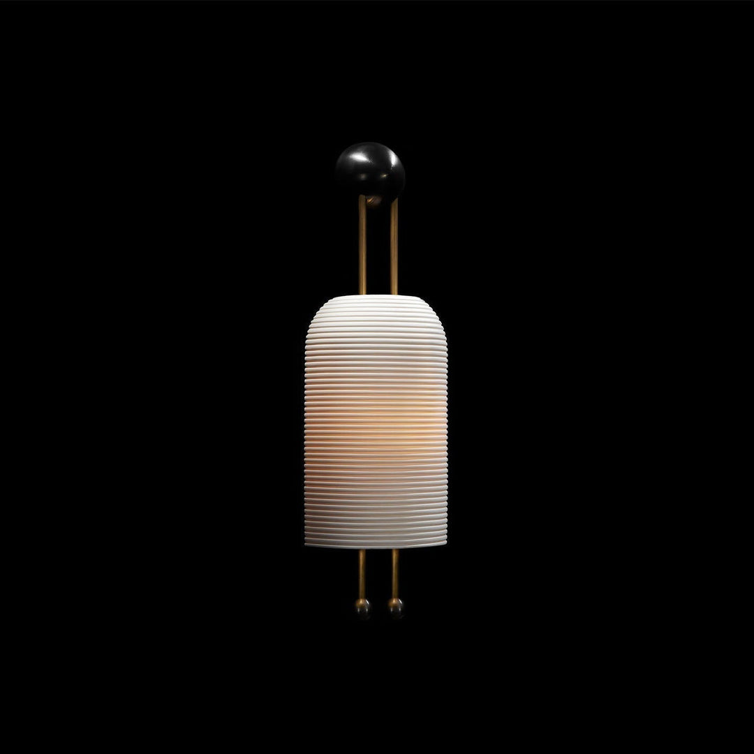 Lustra Applique Murale en Verre Opale Barres Dorées - Neutralighting