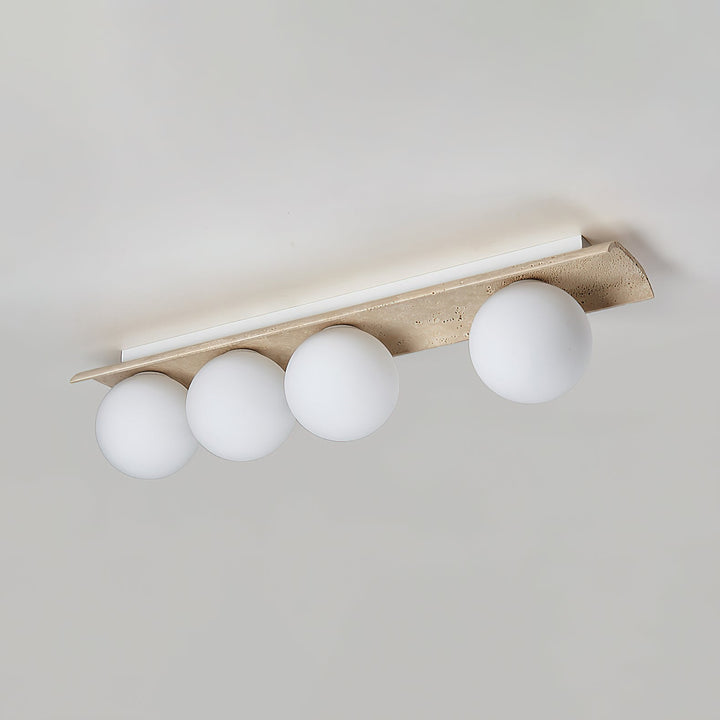 Bianca Globe Moderne Minimaliste Travertin Verre Plafonnier - Neutralighting