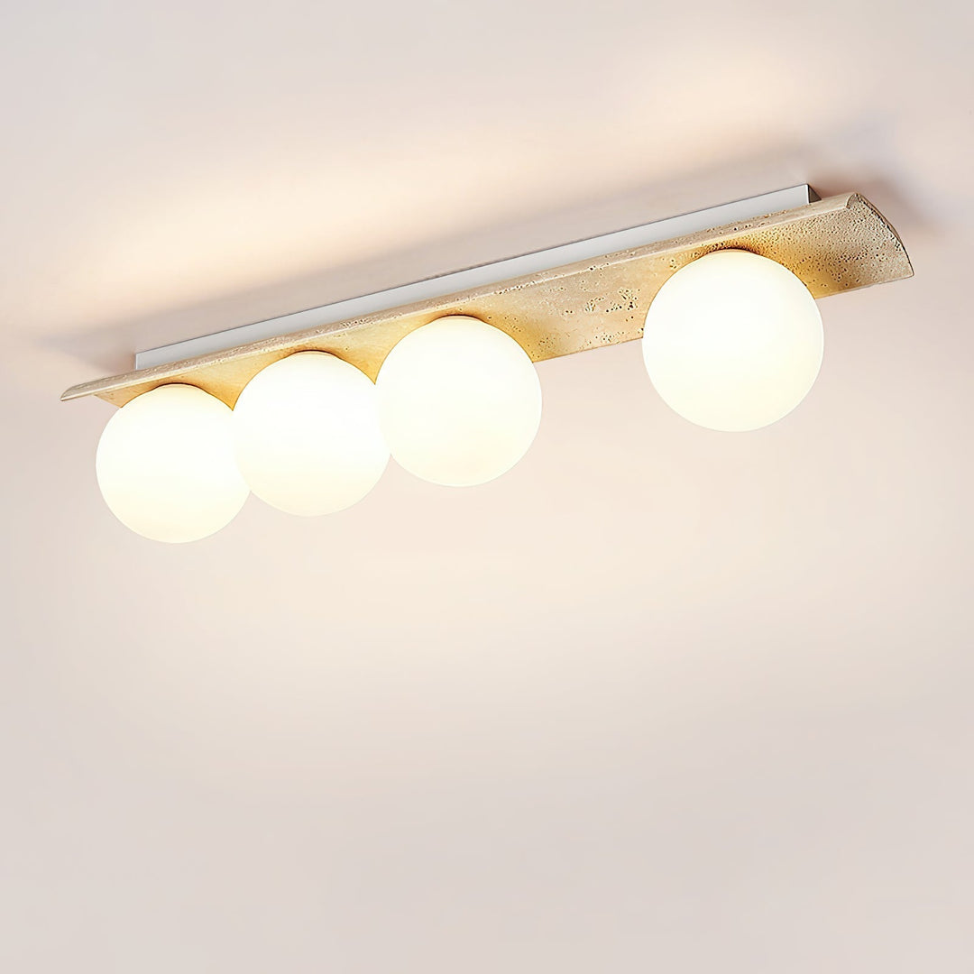 Bianca Globe Moderne Minimaliste Travertin Verre Plafonnier - Neutralighting
