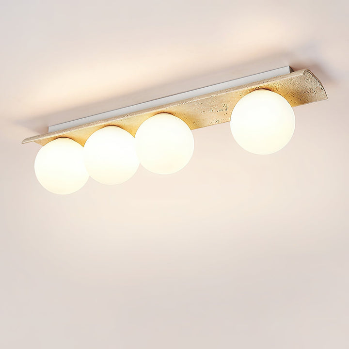 Bianca Globe Moderne Minimaliste Travertin Verre Plafonnier - Neutralighting