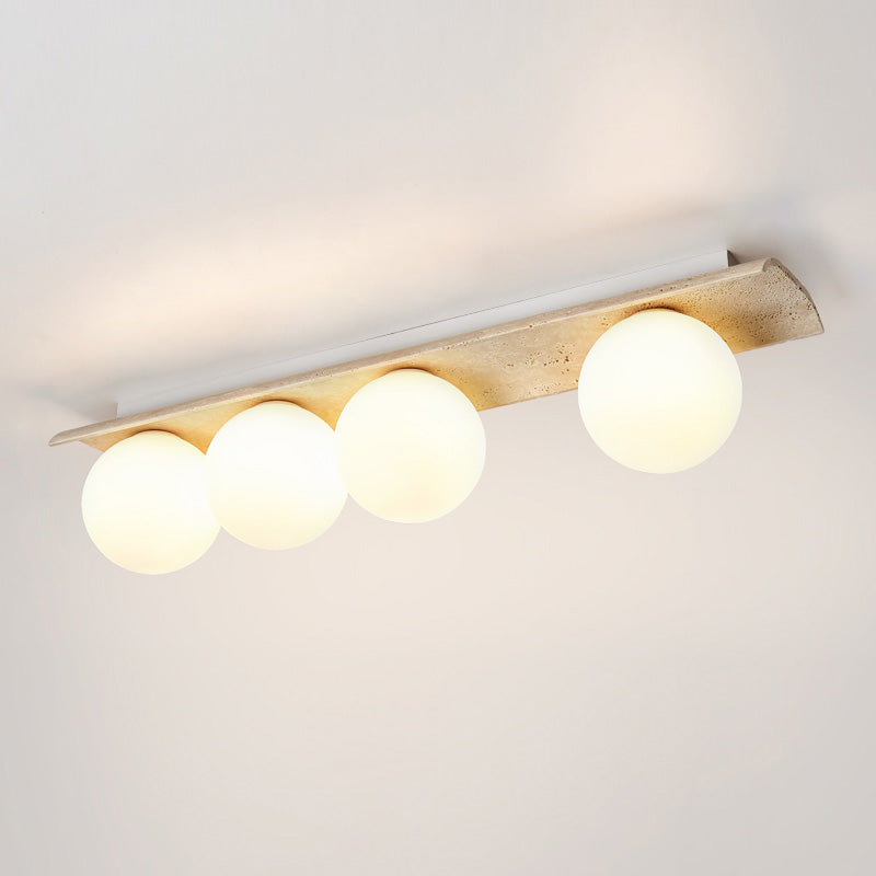 Bianca Globe Moderne Minimaliste Travertin Verre Plafonnier - Neutralighting