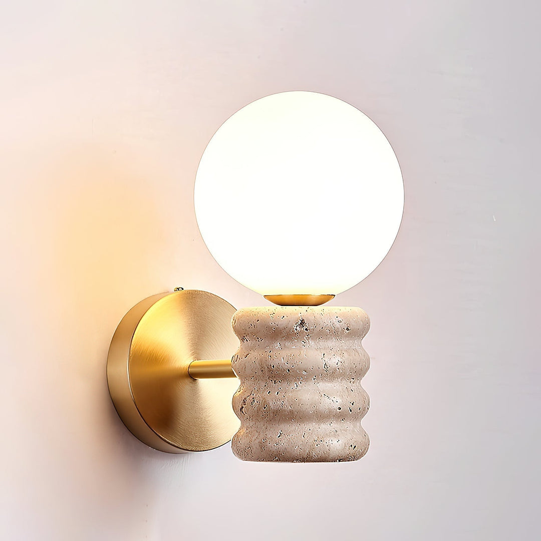 Ljomuvyh Moderne Minimaliste Travertin Verre Applique Murale - Neutralighting