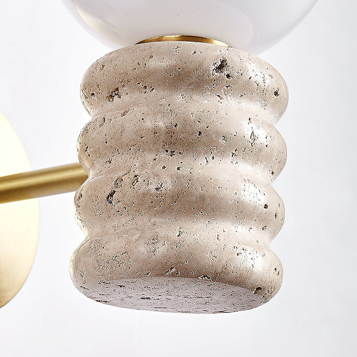 Ljomuvyh Moderne Minimaliste Travertin Verre Applique Murale - Neutralighting