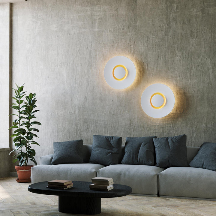 Applique Murale Halo LED Intégré Anneau Doré Moderne Minimaliste - Neutralighting