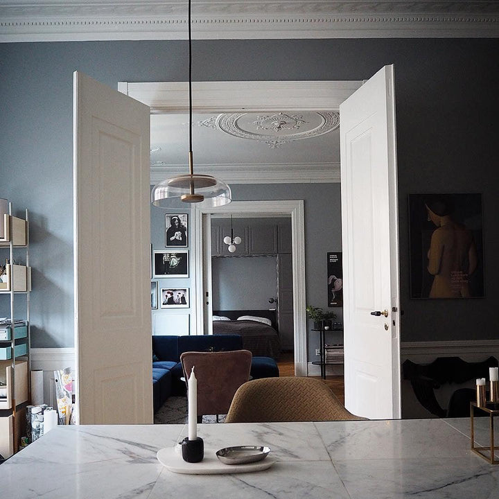 Lustra Suspension en Verre Transparent Élégante - Neutralighting