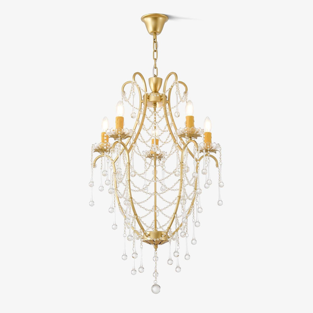 Lustra Chandelier Cage à Oiseaux avec Gouttes en Verre - Neutralighting