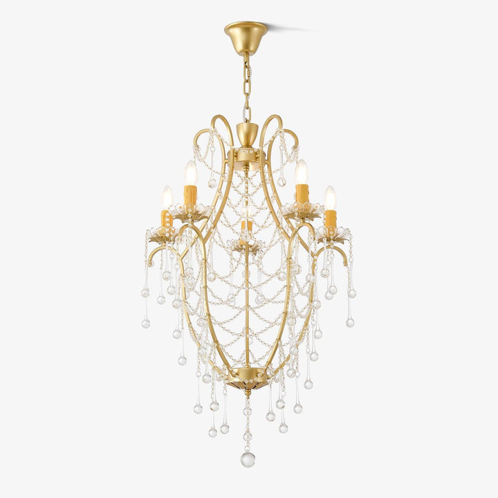 Lustra Chandelier Cage à Oiseaux avec Gouttes en Verre - Neutralighting