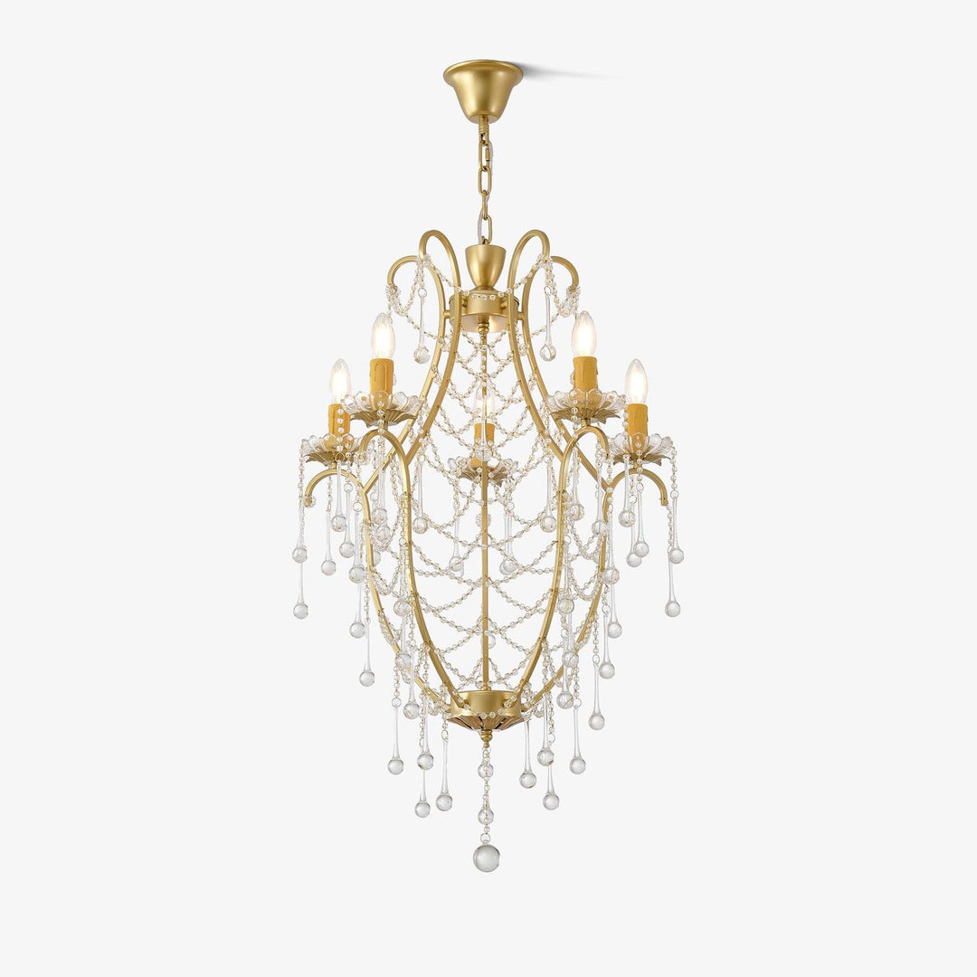 Lustra Chandelier Cage à Oiseaux avec Gouttes en Verre - Neutralighting