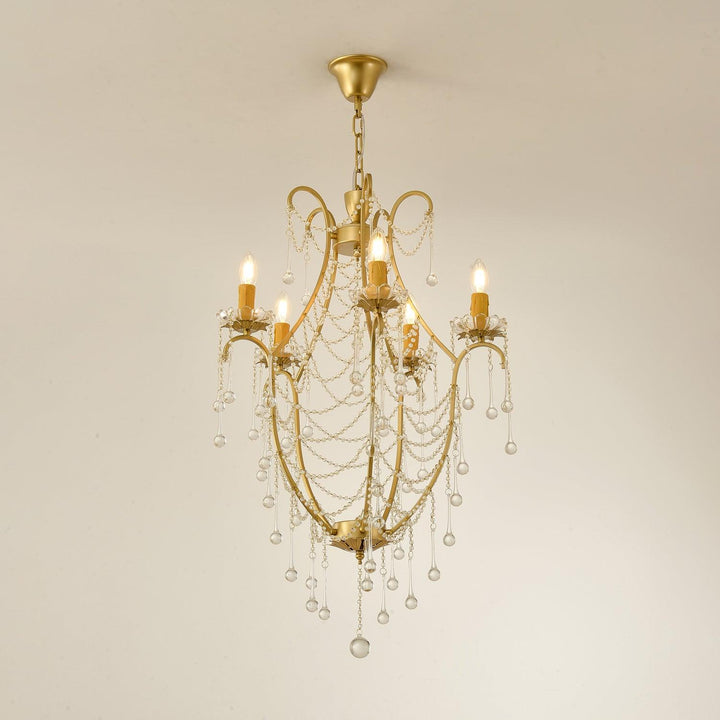 Lustra Chandelier Cage à Oiseaux avec Gouttes en Verre - Neutralighting