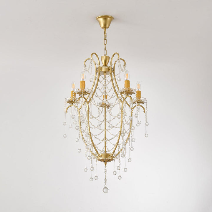 Lustra Chandelier Cage à Oiseaux avec Gouttes en Verre - Neutralighting