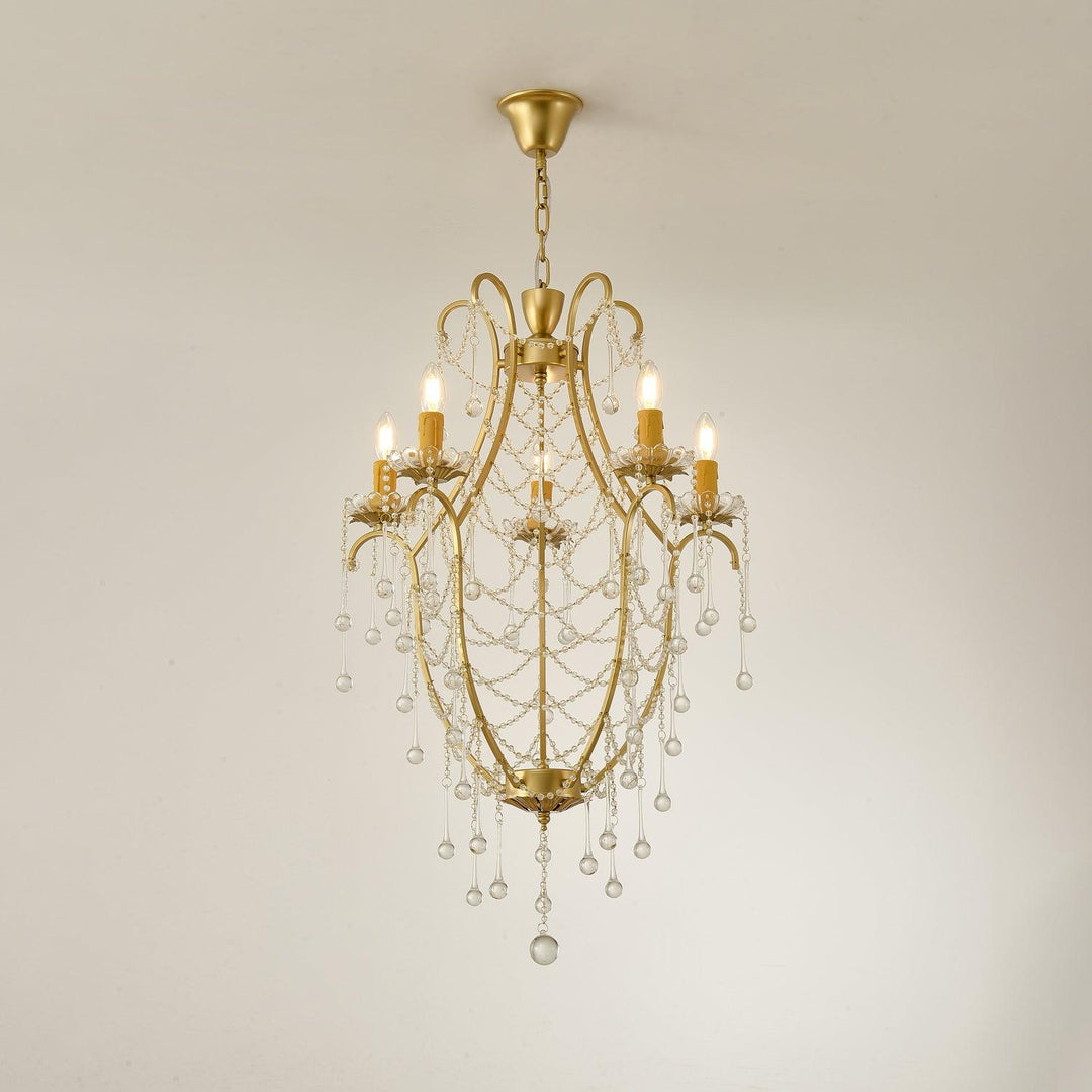 Lustra Chandelier Cage à Oiseaux avec Gouttes en Verre - Neutralighting