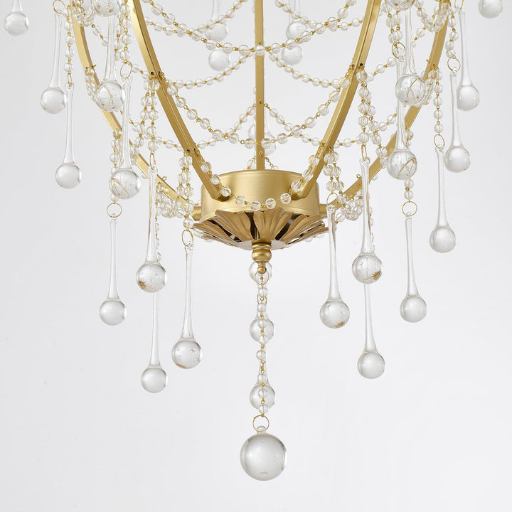 Lustra Chandelier Cage à Oiseaux avec Gouttes en Verre - Neutralighting