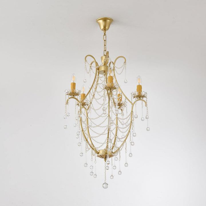 Lustra Chandelier Cage à Oiseaux avec Gouttes en Verre - Neutralighting