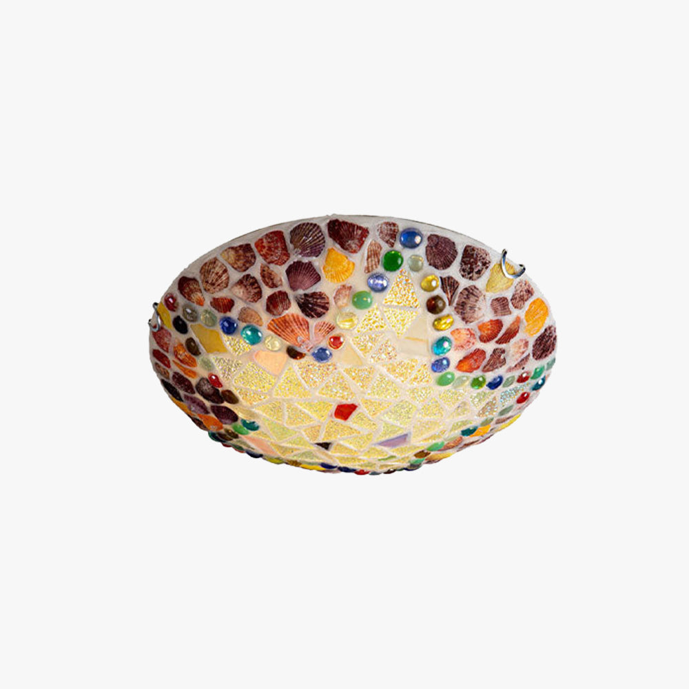 Tiffany Rustique Plafonnier Métal Verre Chambre À Coucher - Neutralighting