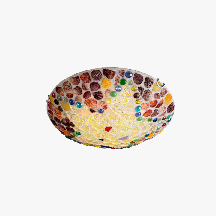 Tiffany Rustique Plafonnier Métal Verre Chambre À Coucher - Neutralighting