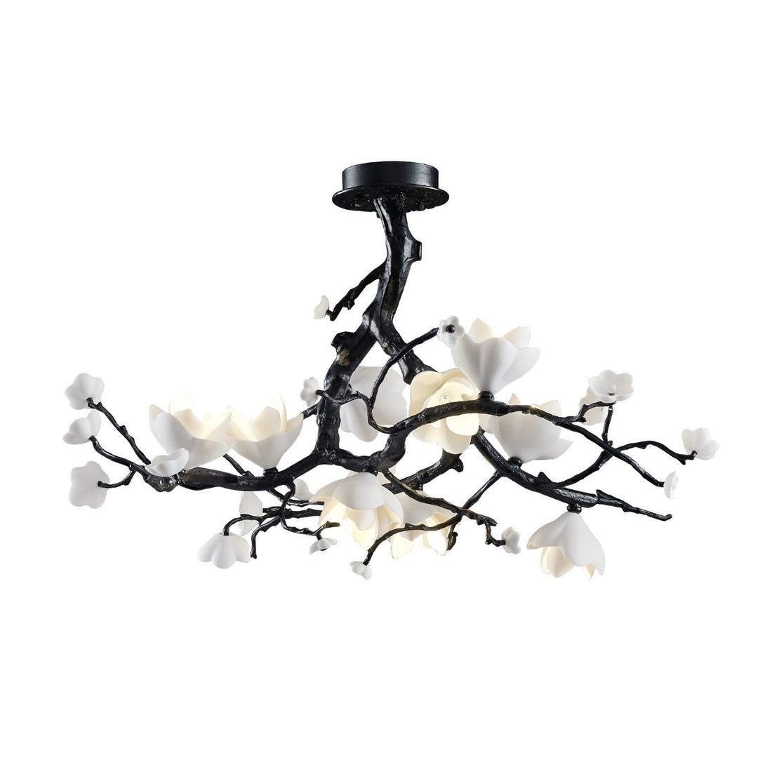 Lustra Suspension Lampe Arbre Noir et Cuivre avec Fruits Sauvages - Neutralighting