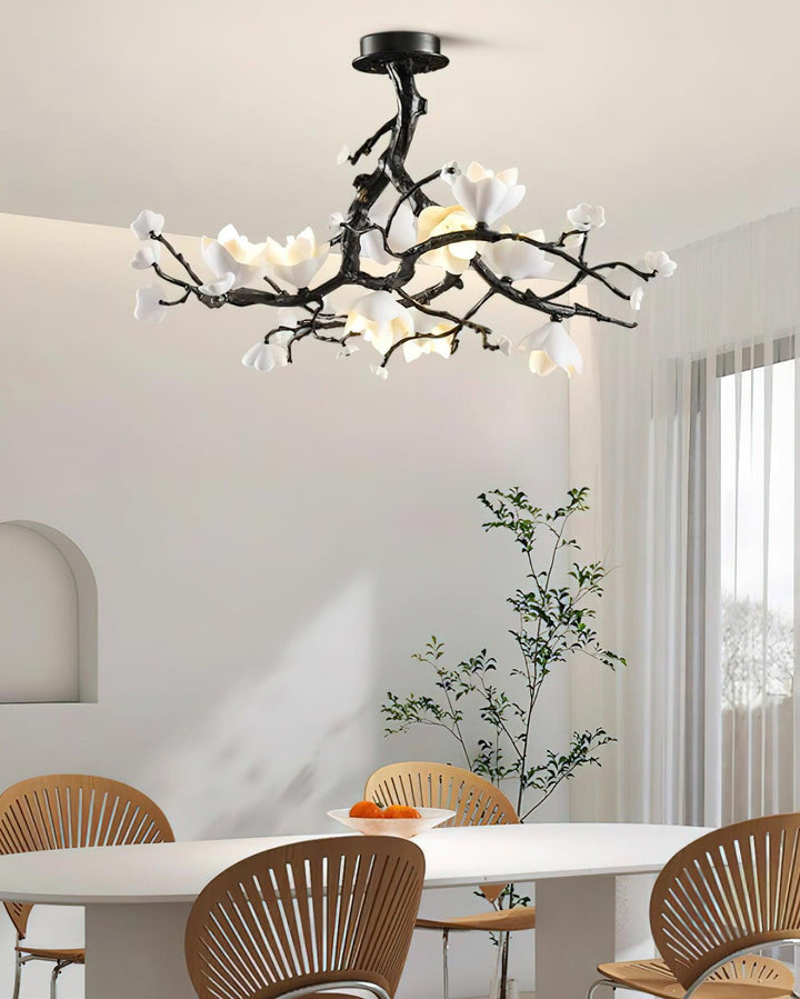 Lustra Suspension Lampe Arbre Noir et Cuivre avec Fruits Sauvages - Neutralighting