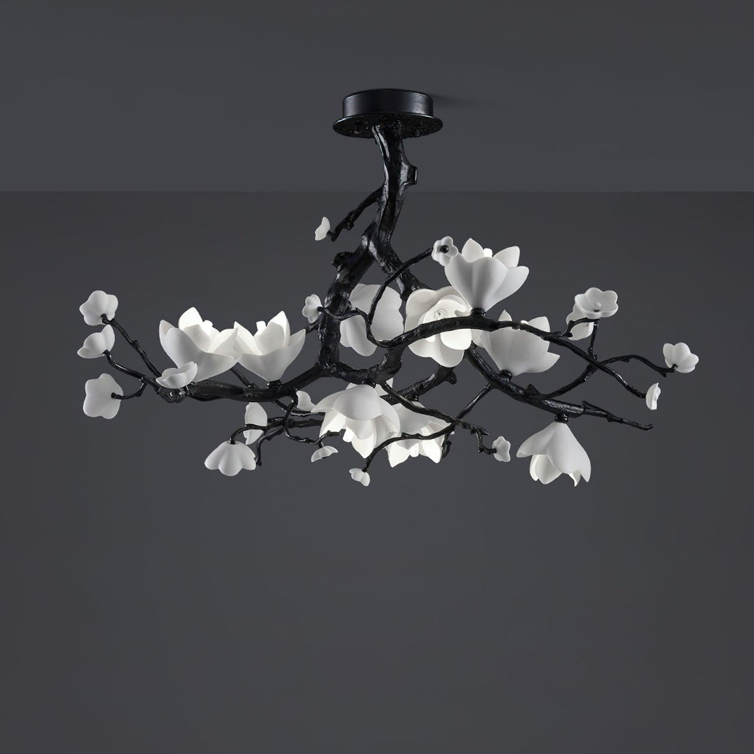 Lustra Suspension Lampe Arbre Noir et Cuivre avec Fruits Sauvages - Neutralighting