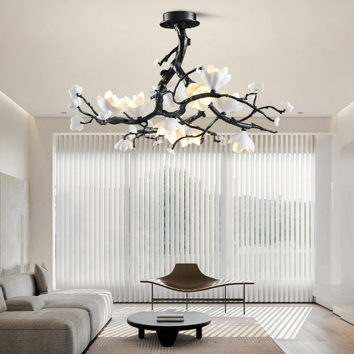 Lustra Suspension Lampe Arbre Noir et Cuivre avec Fruits Sauvages - Neutralighting