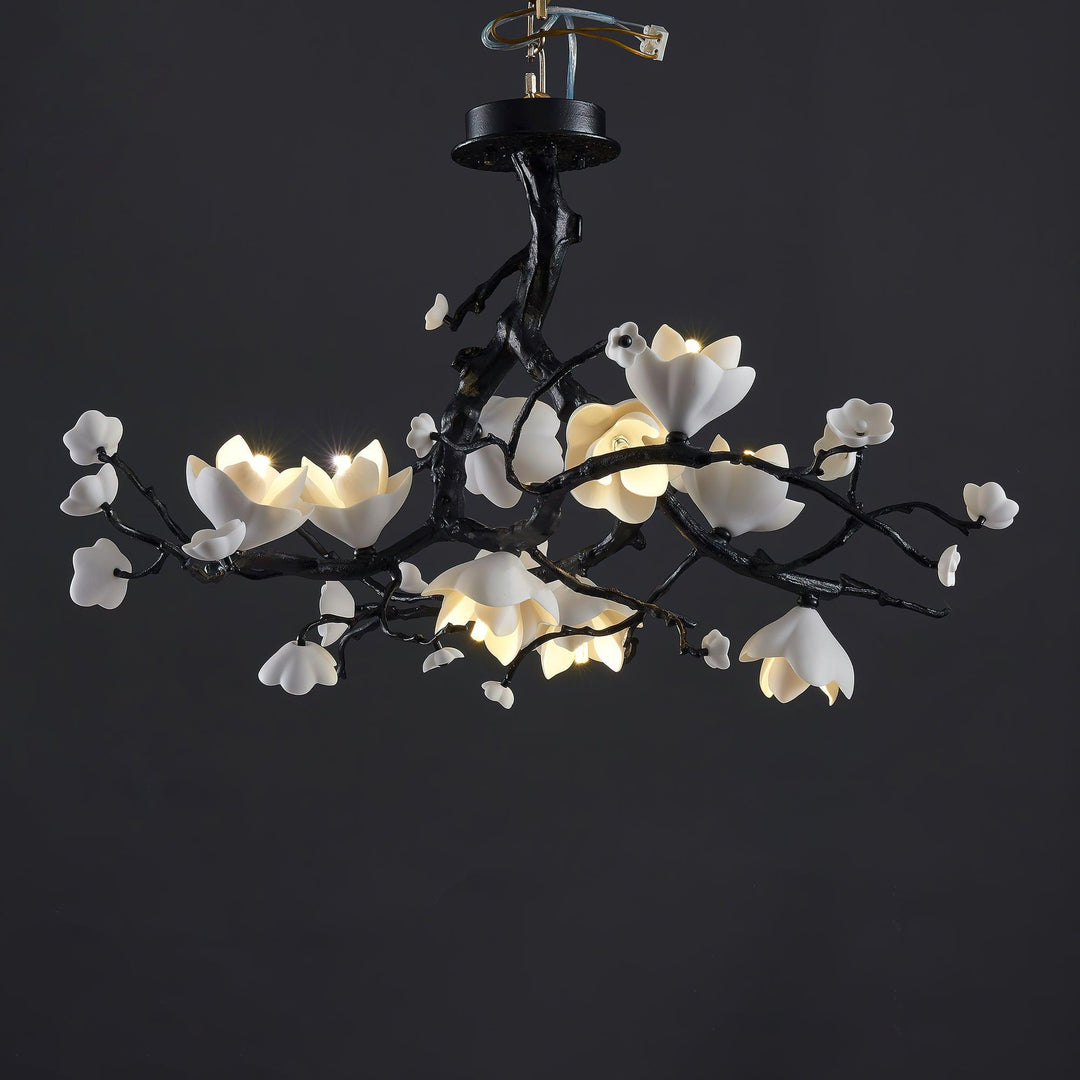 Lustra Suspension Lampe Arbre Noir et Cuivre avec Fruits Sauvages - Neutralighting