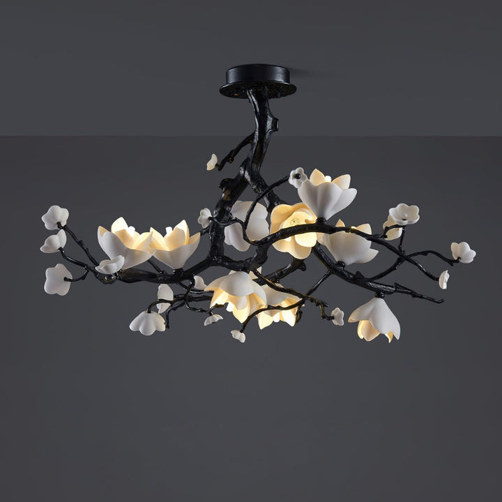 Lustra Suspension Lampe Arbre Noir et Cuivre avec Fruits Sauvages - Neutralighting