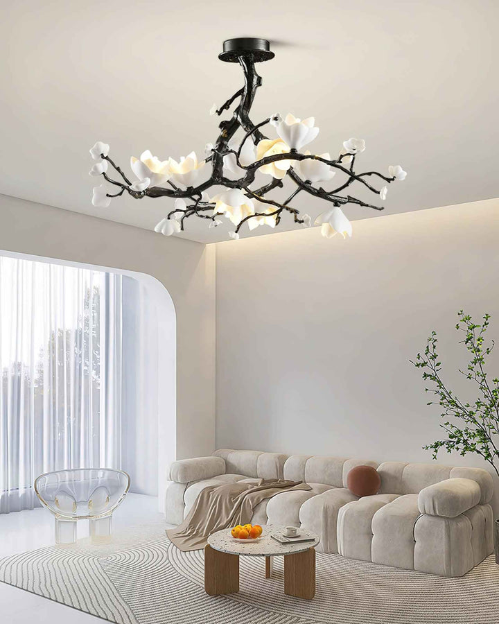 Lustra Suspension Lampe Arbre Noir et Cuivre avec Fruits Sauvages - Neutralighting