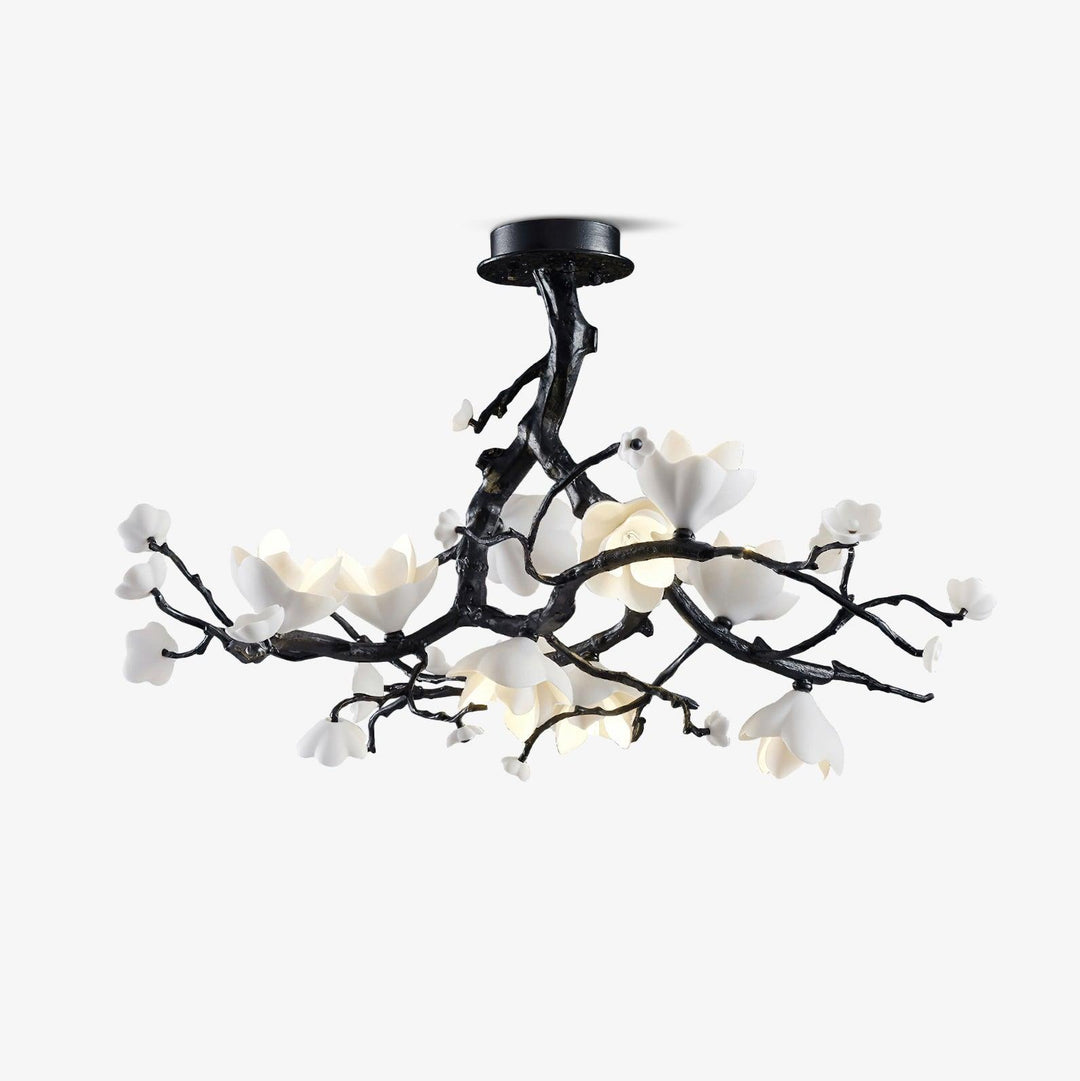 Lustra Suspension Lampe Arbre Noir et Cuivre avec Fruits Sauvages - Neutralighting