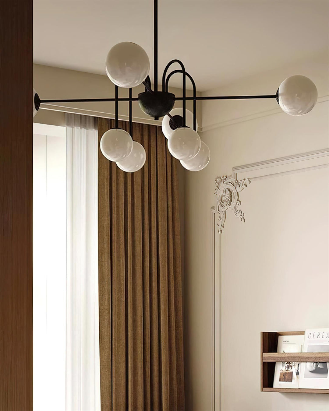 Virelli Lustre Arches Noires Globes en Verre Minimaliste - Neutralighting