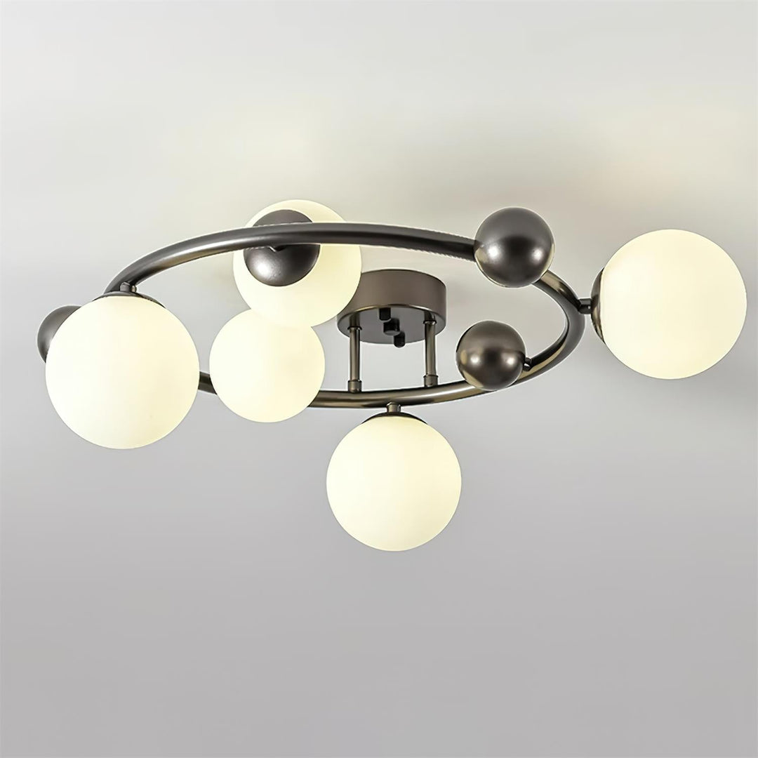 Keden Plafonnier Givré Verre Orbite Anneau Moderne - Neutralighting