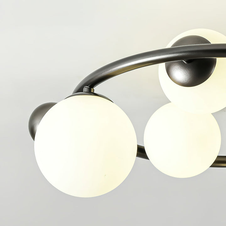 Keden Plafonnier Noir avec Abat-jour en Verre Dépoli Orbital - Neutralighting