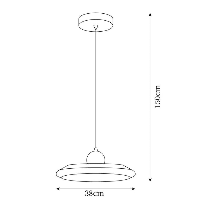 Lustra Lampe Pendante Disque Acrylique Blanc Bord Vert Rouge Audacieux - Neutralighting