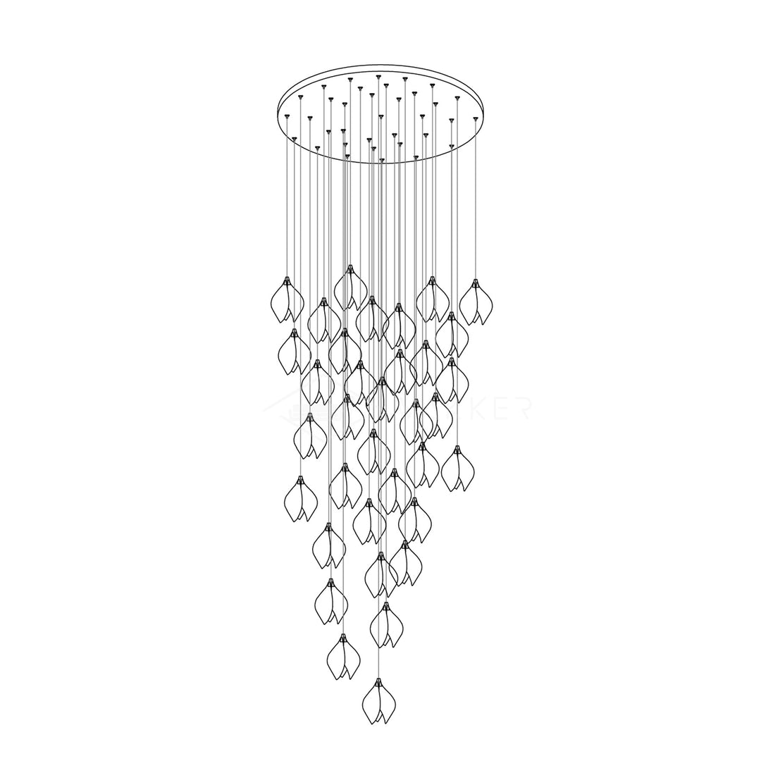 Lustra Suspension Lampe Céramique Florale Blanche - Neutralighting