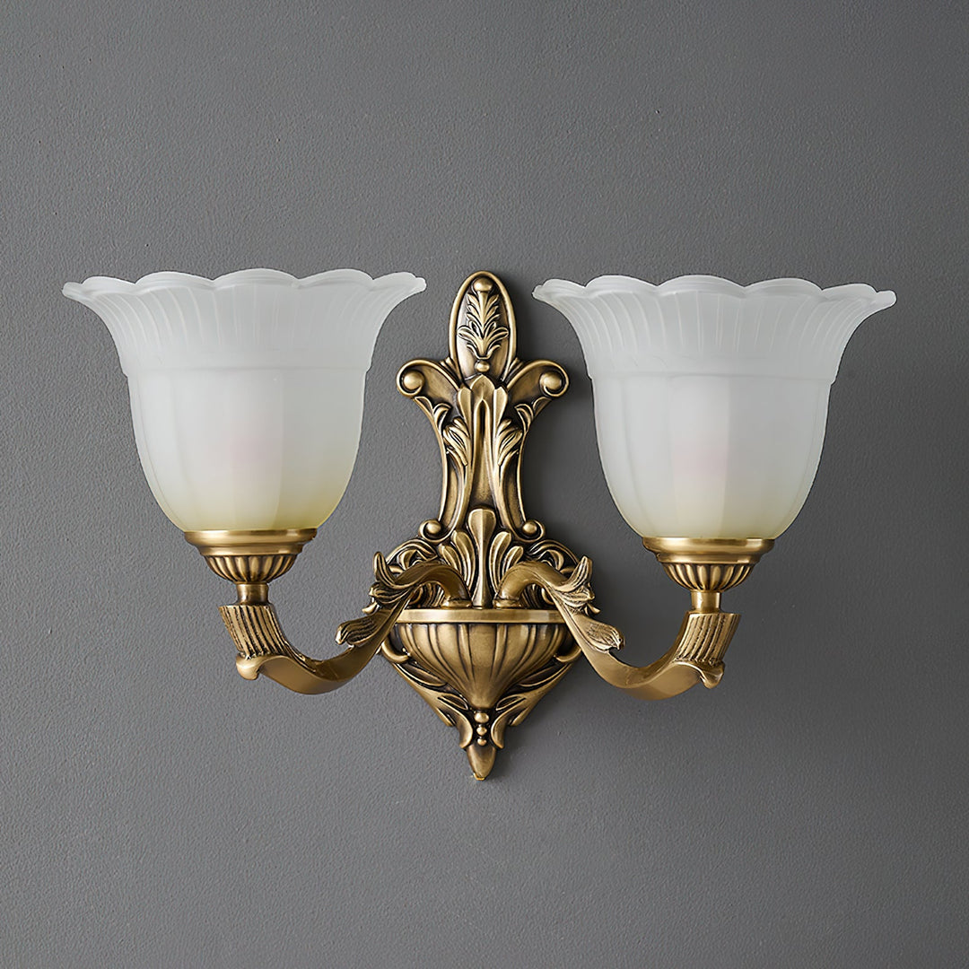 Sifuvyd Luxe Fleur Laiton Verre Métal Applique Murale - Neutralighting