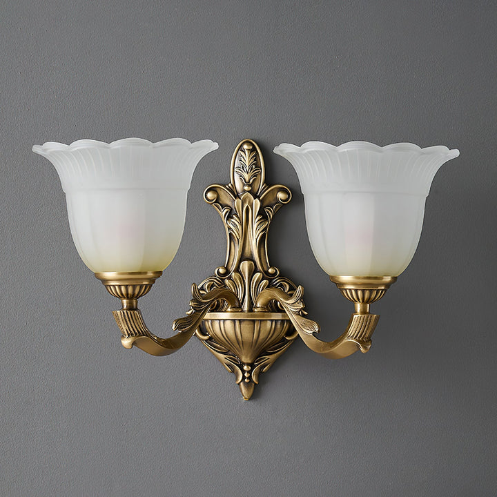 Sifuvyd Luxe Fleur Laiton Verre Métal Applique Murale - Neutralighting