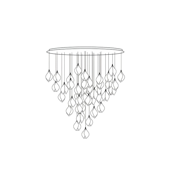 Lustra Suspension Lampe Céramique Florale Blanche - Neutralighting