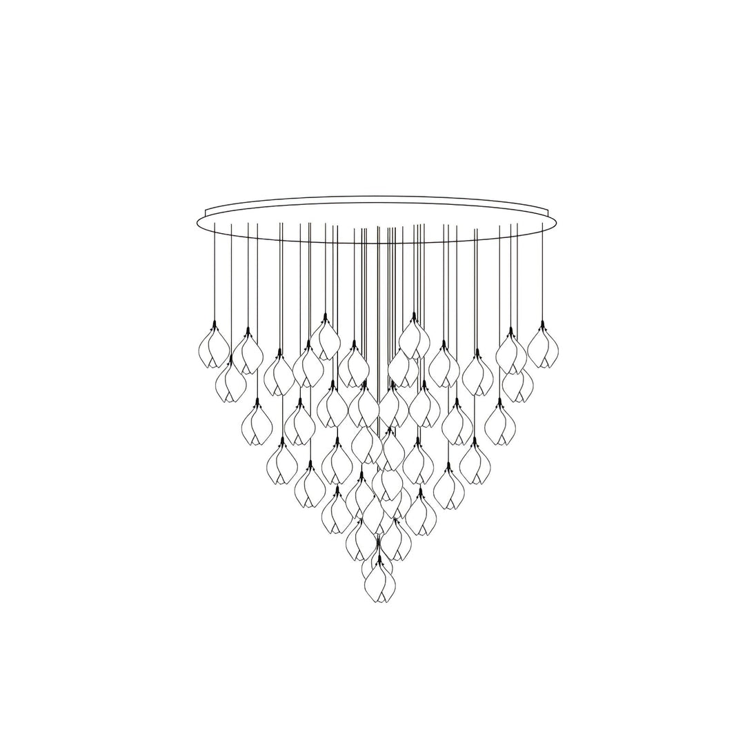 Lustra Suspension Lampe Céramique Florale Blanche - Neutralighting