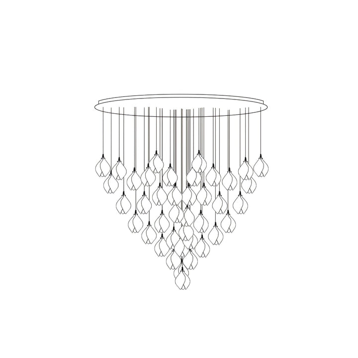 Lustra Suspension Lampe Céramique Florale Blanche - Neutralighting